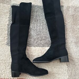 Stuart Weitzman Black 5050 Finn Over the Knee Suede Boots